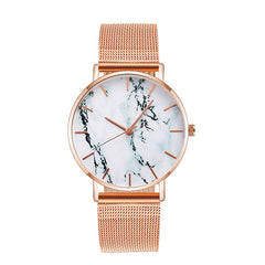 Mesh Band Marble Female Wrist Watch